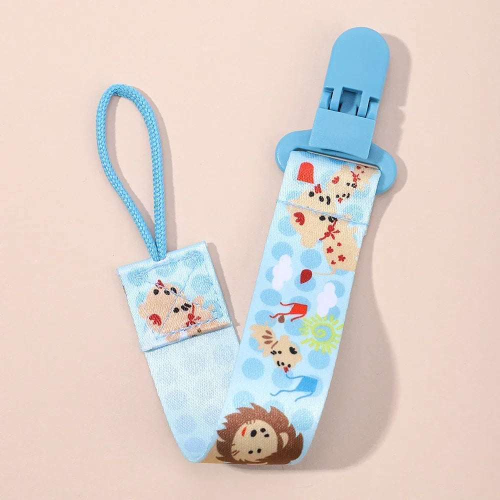 Baby Cartoon Pacifier Clips Chains Ribbon