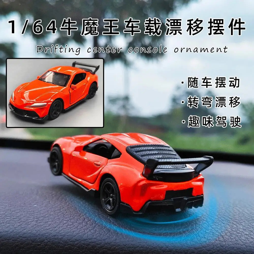 1PC Auto Dashboard Turning Racing Model Decoration Sports Car Drift Rotating Ornaments Car Center Console Accessories