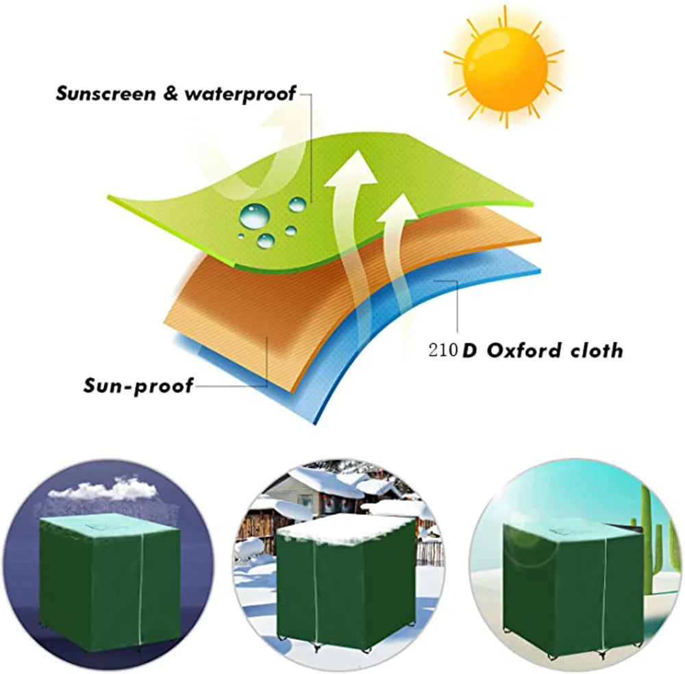 New Green 1000L IBC Tank Cover Container Aluminum waterproof and Dustproof Cover Rainwater Tank Oxford Cloth UV Protection Cover