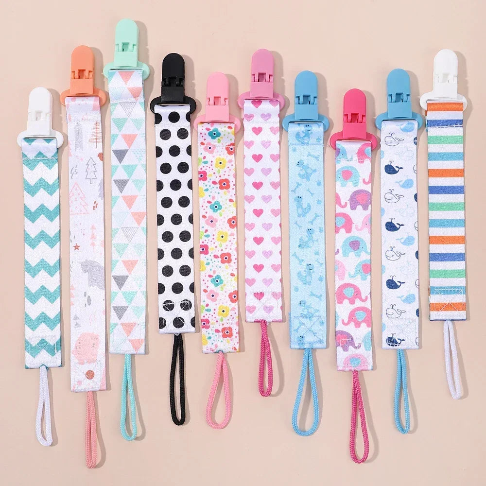 Baby Cartoon Pacifier Clips Chains Ribbon