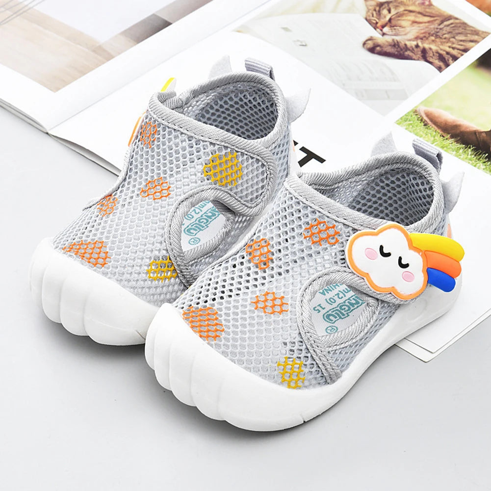 Baby Boys Girls Breathable Double Mesh Toddler Shoes Soft Bottom Elastic Comfortable  Non-slip Casual Shoes for Learning Walking