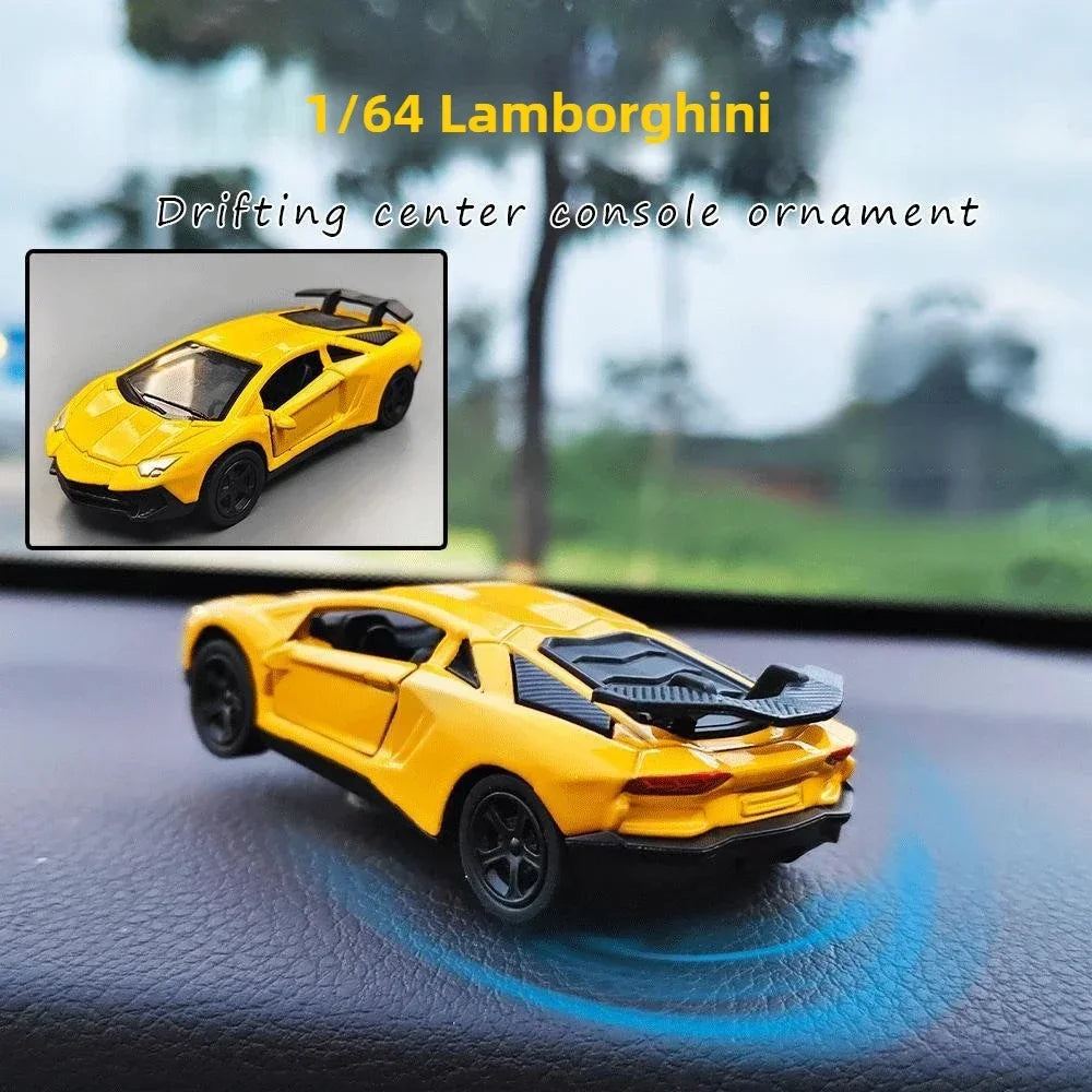 1PC Auto Dashboard Turning Racing Model Decoration Sports Car Drift Rotating Ornaments Car Center Console Accessories