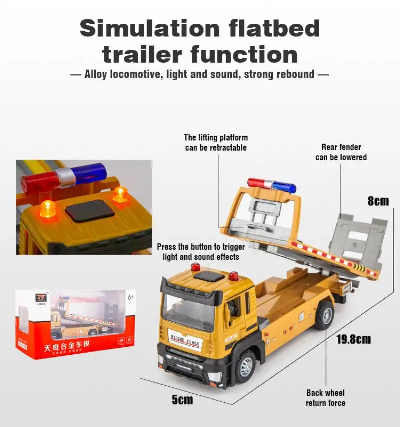 Simulation Legierung Engineering Fahrzeug Lkw Auto Modell Pritschenanhänger Druckguss Spielzeug für Jungen Kinder Geschenke Kinder Spielzeug Wohnkultur