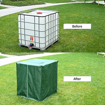 New Green 1000L IBC Tank Cover Container Aluminum waterproof and Dustproof Cover Rainwater Tank Oxford Cloth UV Protection Cover