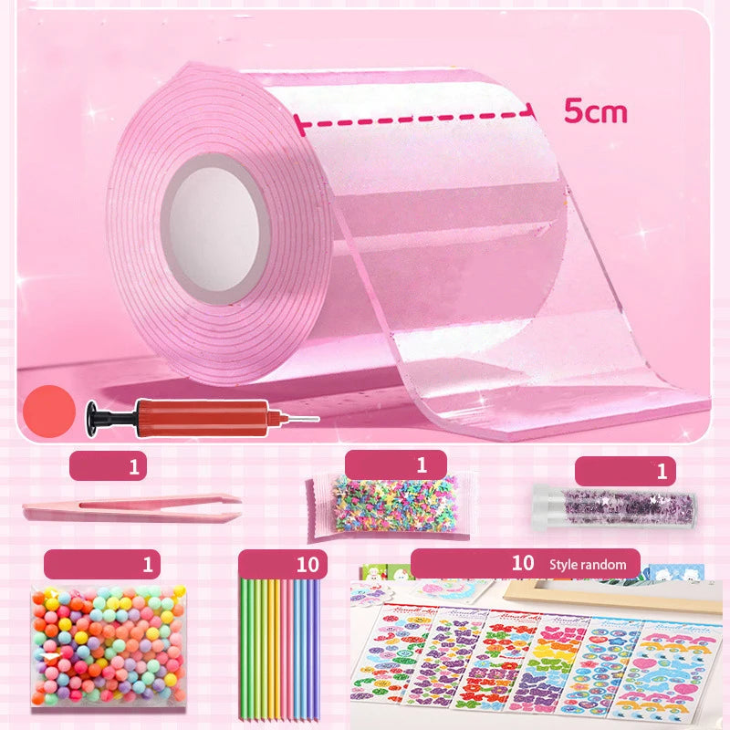 PET Nano Tape Double-sided Tape Kneading Music Bubble Blowing Stress Relief Toys Adhesive Sealant Hardware Home Decoration