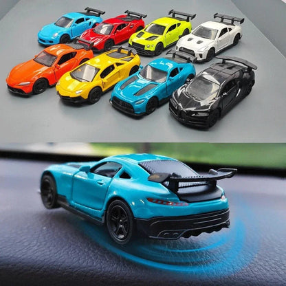 1PC Auto Dashboard Turning Racing Model Decoration Sports Car Drift Rotating Ornaments Car Center Console Accessories