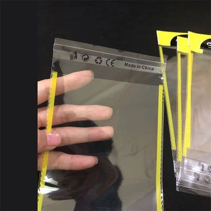 100pcs Hanging Hole Clear OPP Plastic Poly Bag Packing Self Seal Cellophane Packaging Bags For Phone Case A342