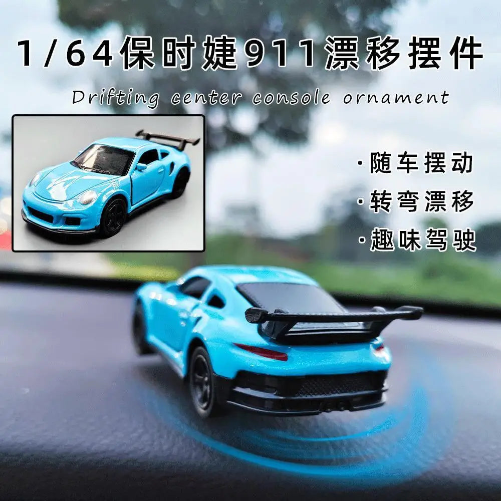 1PC Auto Dashboard Turning Racing Model Decoration Sports Car Drift Rotating Ornaments Car Center Console Accessories