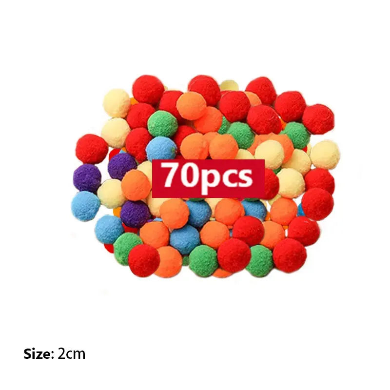 Children's Rainbow Counting Pompoms Toys