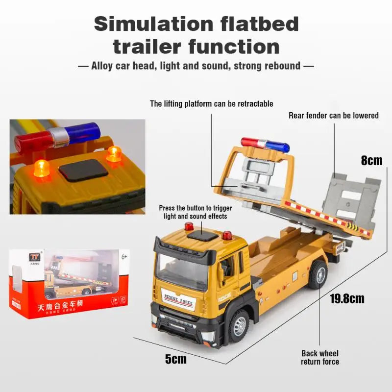 Simulation Legierung Engineering Fahrzeug Lkw Auto Modell Pritschenanhänger Druckguss Spielzeug für Jungen Kinder Geschenke Kinder Spielzeug Wohnkultur