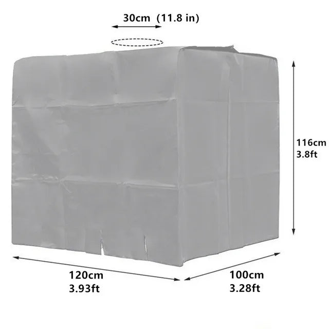 Neue grüne 1000L IBC Tankabdeckung Container Aluminium wasserdichte und staubdichte Abdeckung Regenwassertank Oxford-Stoff UV-Schutzabdeckung