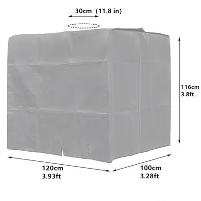 Neue grüne 1000L IBC Tankabdeckung Container Aluminium wasserdichte und staubdichte Abdeckung Regenwassertank Oxford-Stoff UV-Schutzabdeckung