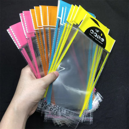 100pcs Hanging Hole Clear OPP Plastic Poly Bag Packing Self Seal Cellophane Packaging Bags For Phone Case A342