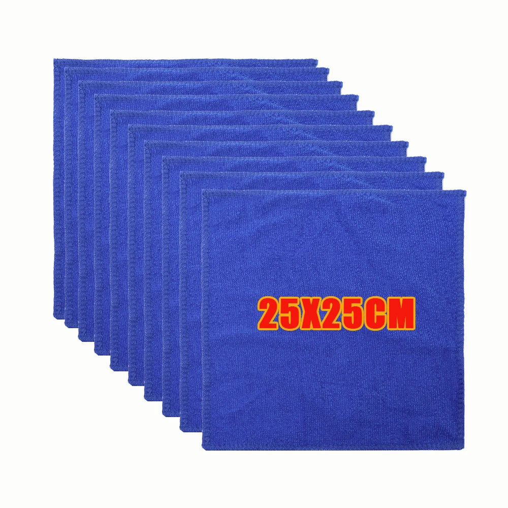 20/1Pcs Microfiber Car Wash Towels Absorbent Drying Hemming Car Care Cloth Household Kitchen Bathroom Cleaning Cloths Towel Rags