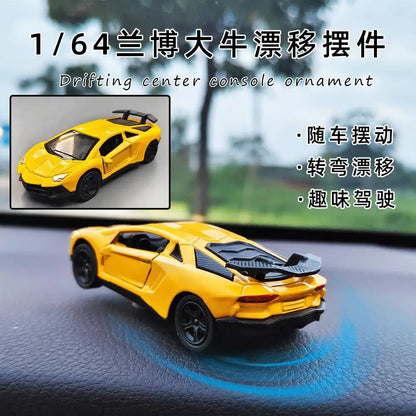 1PC Auto Dashboard Turning Racing Model Decoration Sports Car Drift Rotating Ornaments Car Center Console Accessories