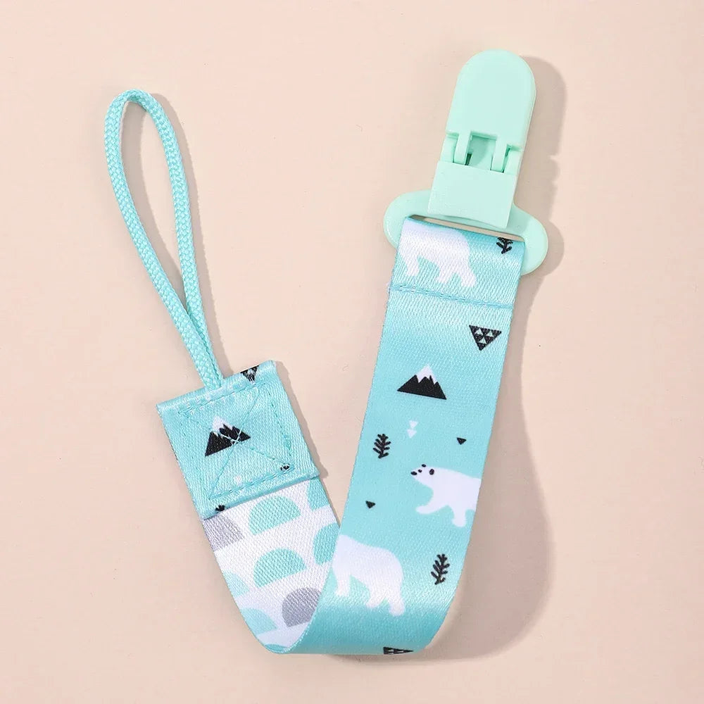 Baby Cartoon Pacifier Clips Chains Ribbon